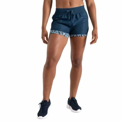 Image of Dare 2b Women&#039;s Water Repellent Sprint Up 2 in 1 Shorts Moonlight Denim Animal Print, Size: 16