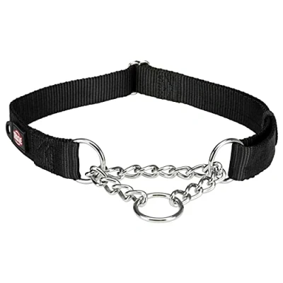 Image of Trixie Premium Semi Choke Dog Collar, Large/X Large(45 70cm/25mm), Black