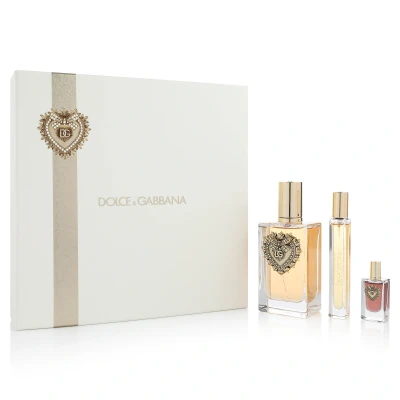 Image of Devotion by Dolce and Gabbana for Women 3 Pc Gift Set 3.3oz EDP Spray, 0.33oz 0.17oz Splash