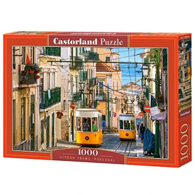 Image of Castorland C 104260 2 Hobby Panoramic Lisbon Trams, Portugal Jigsaw Puzzle, 1000 Pieces Set, Multicolour