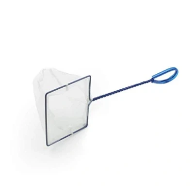 Image of Interpet Fine Mesh Aquarium Fish Tank Catch Net, Large, 5&quot; x 6&quot;, bluewhitesilver