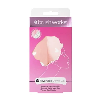 Image of Brushworks Reversible Shower Cap Heart Pattern