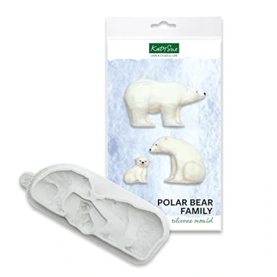 Image of Katy Sue Designs CE0115 Polar Bear Family Silicone Mould