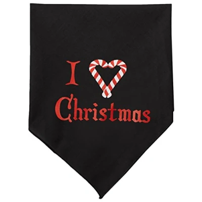 Image of Mirage Pet Products Heart Christmas Screen Print Bandana for Pets, Small, Black