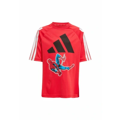 Image of adidas Sportswear Marvel Spiderman Print Tshirt for kids, Size: 18 24m, Pure ruby white