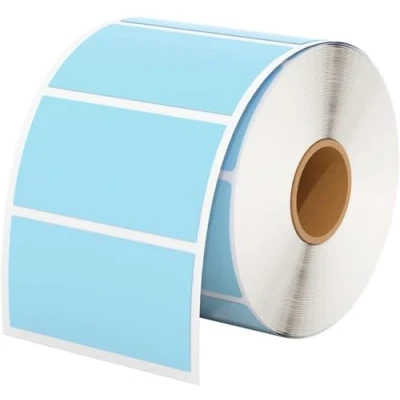Image of Self Adhesive Address Labels, Blank Direct Thermal Label Stickers 57mm x 32mm 1000 Labels per roll 1 roll, Blue