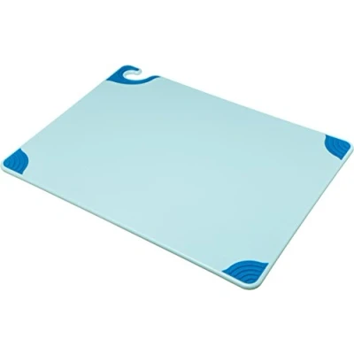 Image of San Jamar CBG182412 Saf T Grip Co Polymer Standard Size Cutting Board, 24&quot; Length x 18&quot; Width 1/2&quot; Thick, Blue