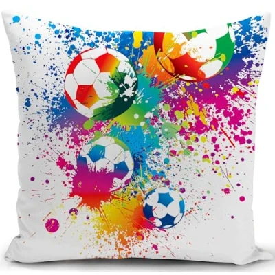 Image of KUNQIAN Cushion cover Football Accessories Gifts for Girls Boys Gaming Decorations Throw Pillow Case Decor Home Livingroom Bedroom Couch Sofa 18&quot;x18&quot;(45x45cm)