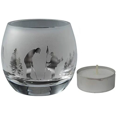 Image of Milford Collection Animo Glass Small Crystal Sport Tealight Candle Holder Golf