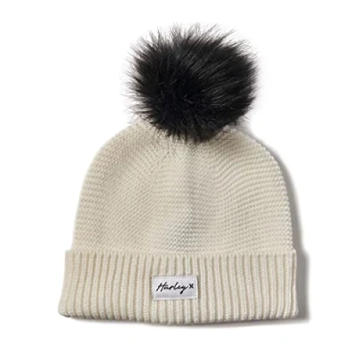 Image of Hurley Women&#039;s W Candace Pom Beanie Cold Weather hat, Light Aqua, One Size