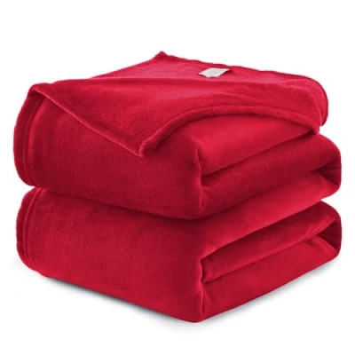 Image of WAVVE Fleece Blanket Sofa Throw Red 5ft x 6.5ft Fluffy Soft Warm Versatile for Sofa/Couch/Bed Double/Twin Size, 150x200 cm