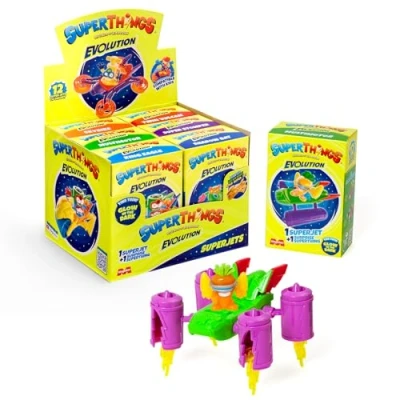 Image of SuperThings Evolution series 6 Superjets from the series. Each box contains 1 Superjet + glow in dark SuperThing checklist. Compatible with and Kids