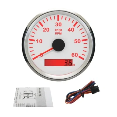 Image of ELING Waterproof Tachometer REV Counter RPM Gauge Kit With Hour Meter 0 6000 85mm12V 24V for Car Boat Van Backlight