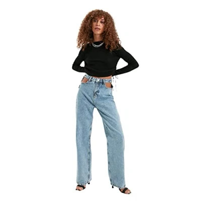 Image of Trendyol Women Slim fit Basic Crew Neck Knitwear Sweater Schwarz