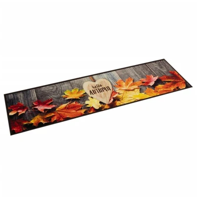 Image of vidaXL Kitchen Rug Washable Autumn 60x300 cm Velvet