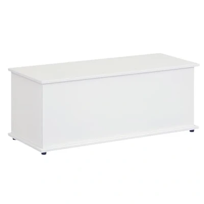 Image of HOMCOM Wooden Storage Box Clothes Toy Chest Bench Seat Ottoman Bedding Blanket Trunk Container with Lid White