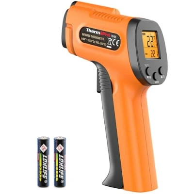 Image of ThermoPro TP30 Infrared Thermometer Gun, Laser for Cooking, Pizza Oven, Griddle, Engine, HVAC, Temperature Gun with Adjustable Emissivity &amp; Max Measure 50C 550C (Not Human)