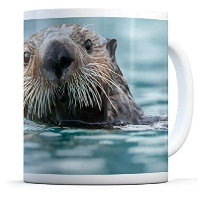 Image of Cute Sea Otter Drinks Mug Cup Kitchen Birthday Office Fun #14162