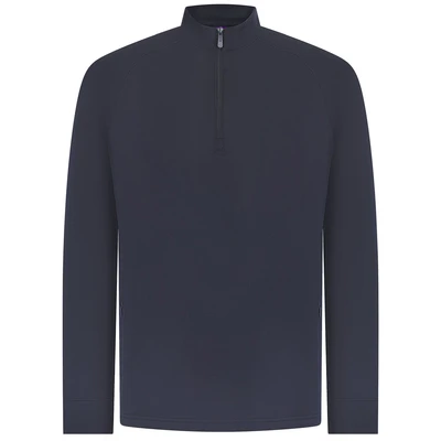 Image of Henbury Zip Top with Wicking Finish Navy M