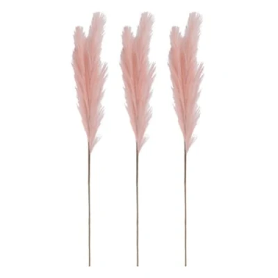 Image of 3 Stems Pampas Grass Fake Artificial Plants Feather for Home Décor 90cm (Pink)