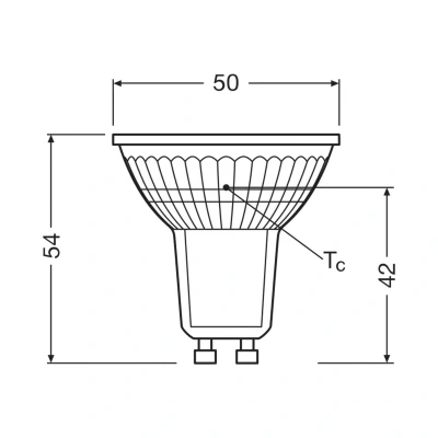 Image of OSRAM Energy Class PAR16 with 1.3 W, 240 Lumens, Warm White (2700 K) Clear Lead Free Glass GU10 A Socket, 50 mm Diameter, IP20