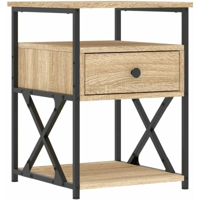 Image of vidaXL Bedside Cabinet Sonoma Oak 40x42x55 cm Engineered Wood