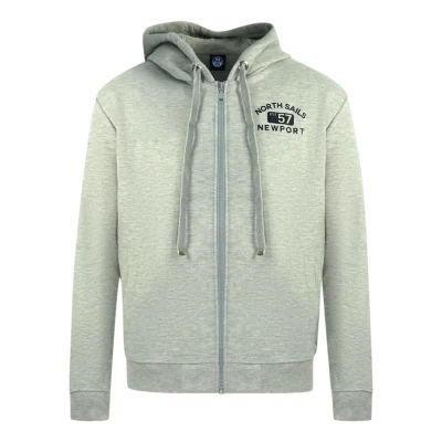 Image of North Sails Mens Logo Grey Zip Sweater Jacket Cotton Size Small