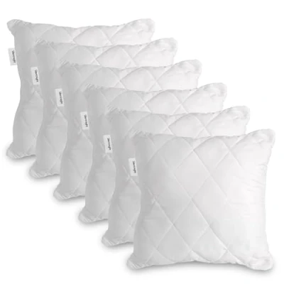 Image of Silentnight Quilted Cushion Inserts Luxurious Cushions Pads with Cover, Bouncy Fibres, Hypoallergenic and Machine Washable 45 x 45cm (18&quot; 18&quot;) 6 Pack
