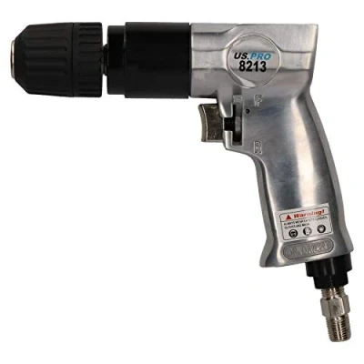 Image of 3/8&quot; 10mm Air Drill with Keyless Chuck Reversible 1/4 BSP Fitting Fitment
