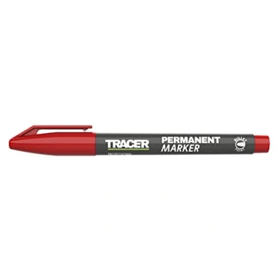 Image of Tracer Fine Point Permanent Construction Marker (1 2mm Bullet General Purpose with quick drying ink) Red