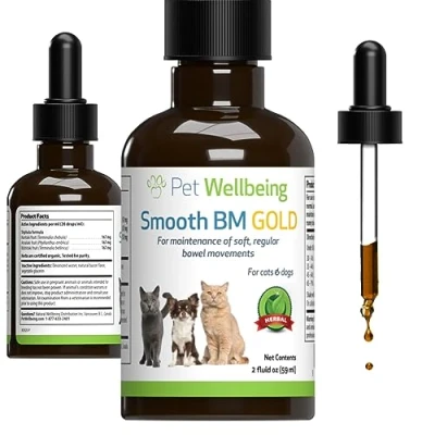 Image of Pet Wellbeing Smooth BM Gold for Dogs Vet Formulated Gentle Constipation Relief Canines Natural Herbal Supplement 2 oz (59 ml)