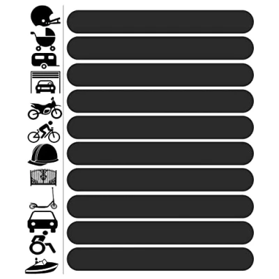 Image of Biomar Labs® 10pcs High Visibility Warning Reflective Rim Stickers Kit Decals Black Reflector Highly Night Safety Arrows Universal Self Adhesive D 61