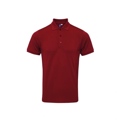 Image of Premier Mens Coolchecker Plus Pique Polo With CoolPlus (Burgundy) Size 3XL