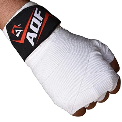 Image of AQF Boxing Hand Wraps Bandages Inner Gloves Muay Thai MMA UFC (White)