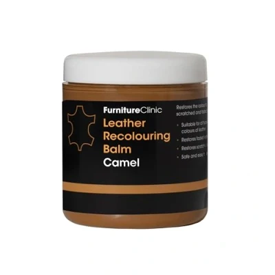 Image of Furniture Clinic Leather Recolouring Balm Colour Restorer for Sofas, Repair Faded &amp; Scratched Upholstery, Car Seats, Shoes and Clothing 16 Colours (Camel)