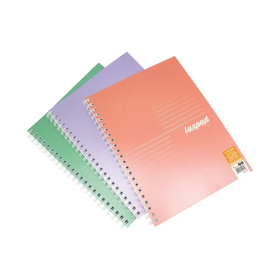 Image of Silvine Luxpad Assorted Metallic A4 FSC Wirebound Notebook Lined (200 Pages) Pack of 3