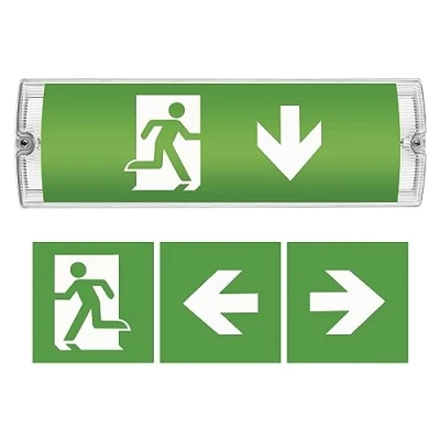 Image of EMOS LED Emergency Lighting, Exit Light up to 3h Mode, Escape with Manual Test Button, Includes Batteries, for Wall Mounting, Continuous Light,