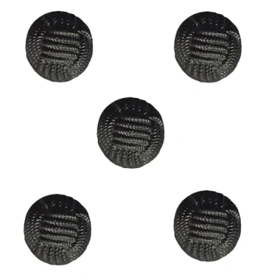 Image of Trucraft 17mm Black Rope Knot Shank Buttons Pack of 5 for Sewing Knitting Craft