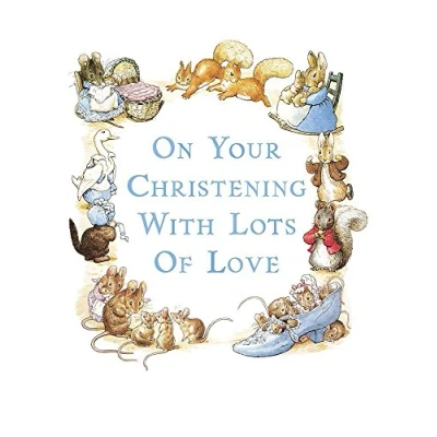 Image of Beatrix Potter Christening Greeting Card Blue