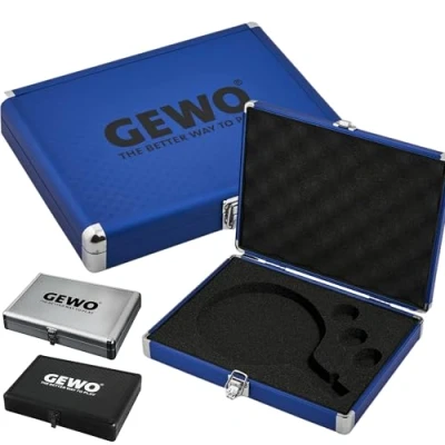 Image of GEWO Aluminium Safe Racket Case Table Tennis with Foam for Protected Transport and Storage of Bats Balls Bat Protective Case, Blue