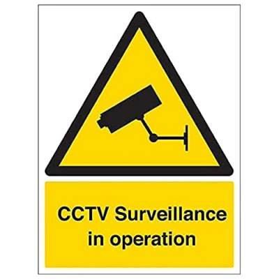 Image of V Safety Warning Security CCTV Surveillance In Operation 300 X 400mm