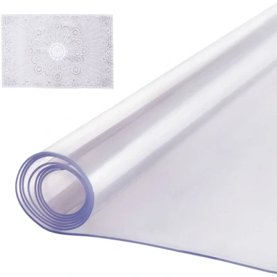 Image of VEVOR Tablecloth Table Protector 2 mm Thickness, Rectangular Transparent Mat 1067 x 1829 Waterproof Film Cover for Work Dining