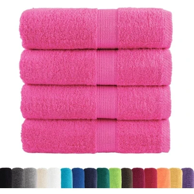 Image of vidaXL Premium Guest Towels SOLUND 4 pcs Pink 30x50 cm 600 gsm