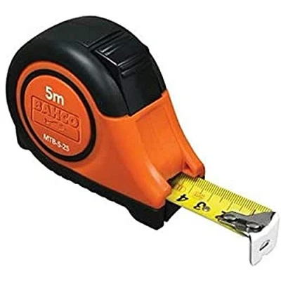 Image of Bahco MTB 5 25 Metric Measuring Tape, Multi Colour, m