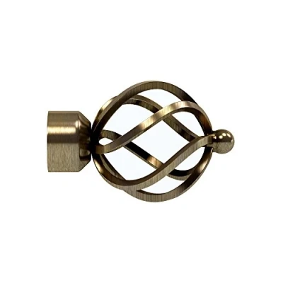Image of Speedy 28 mm Poles Apart Cage Finial, Pack of 2, Antique Brass