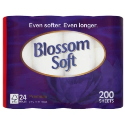 Image of Blossom Soft Premium 2 Ply Toilet Tissue 24 Rolls x Case of 1