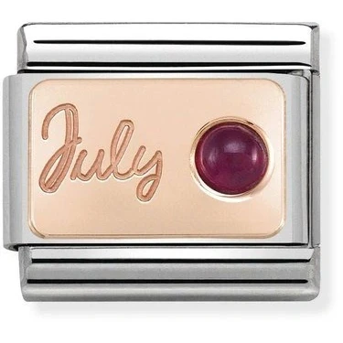 Image of Nomination Rose Gold July Ruby Charm