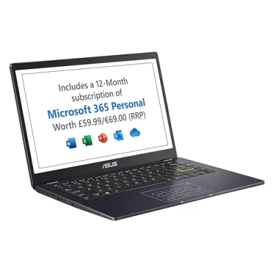 Image of ASUS Vivobook 14 E410KA 14&quot; Full HD Laptop with Microsoft Office 365 (Intel Celeron N4500, 4GB RAM, 128GB eMMC, Windows 11 S Mode) Ships 1 Year Subscription