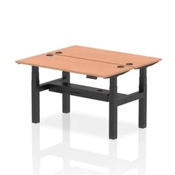 Image of Air B2B 1400x600mm Height Adjustable 2P Bench Desk CP Beech/Black
