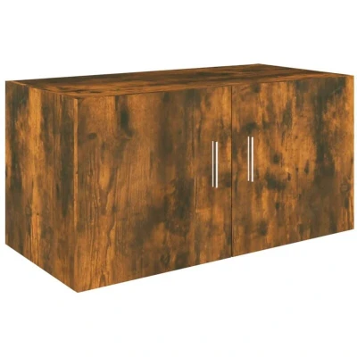 Image of vidaXL Wall Mounted Cabinet Smoked Oak 80x39x40 cm Engineered Wood